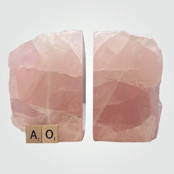 Crystal Bookends, Rose Quartz w/ Natural Characteristics & Black Tourmaline Mark - Picture 8 of 9